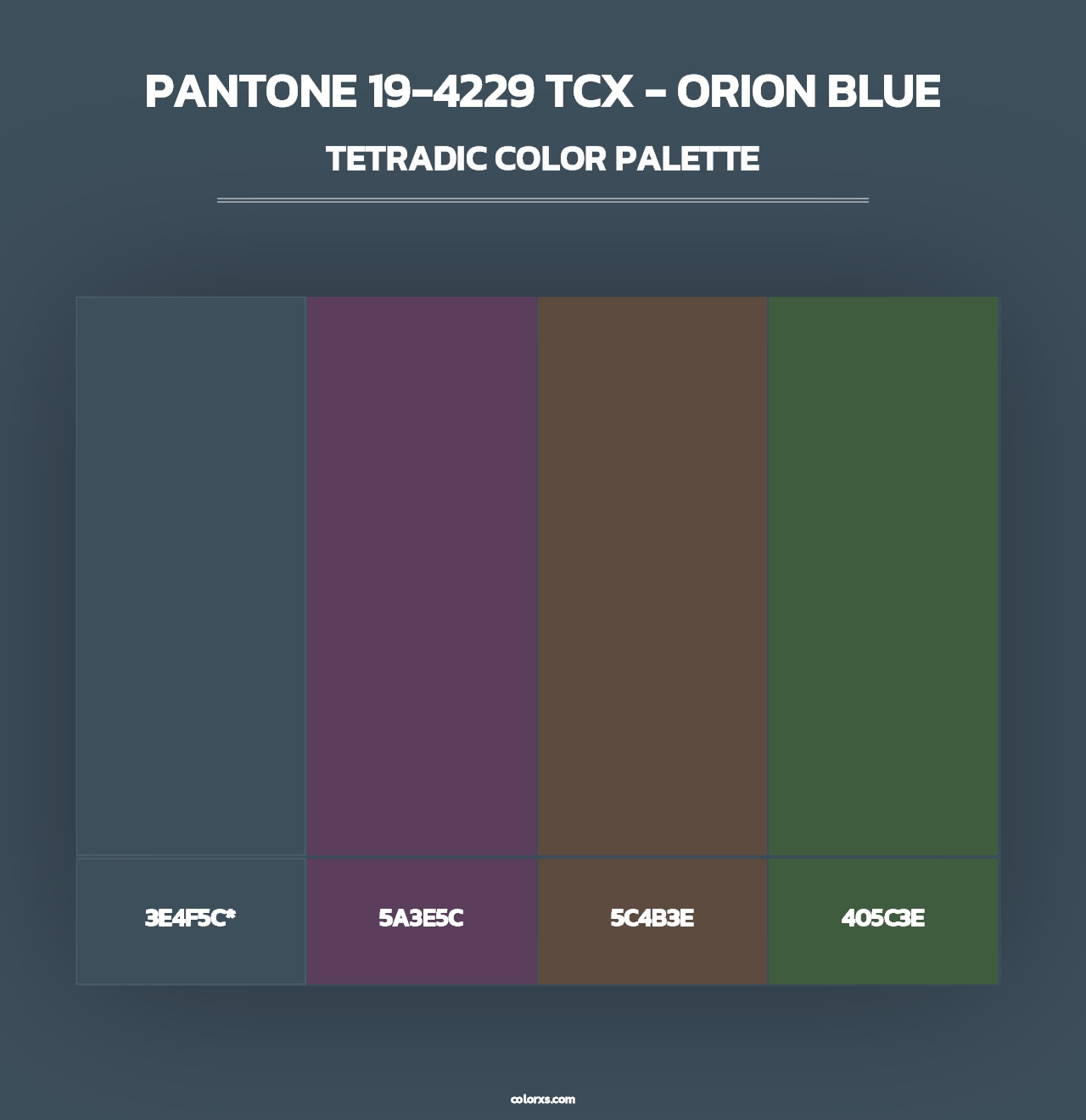 PANTONE 19-4229 TCX - Orion Blue - Tetradic Color Palette