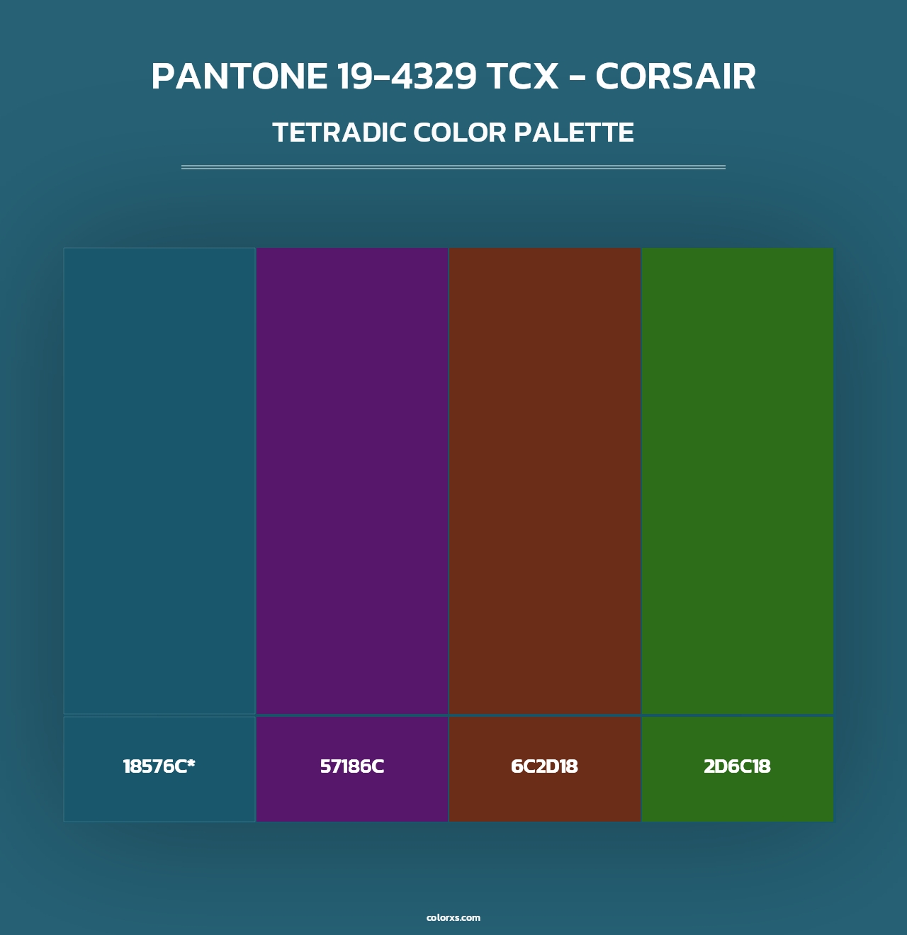 PANTONE 19-4329 TCX - Corsair - Tetradic Color Palette