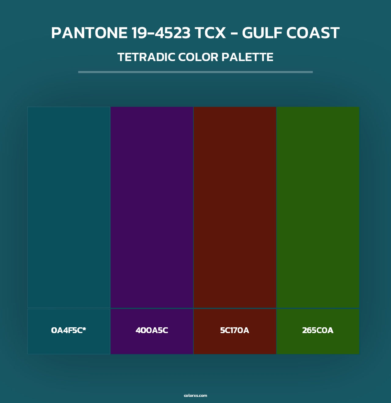 PANTONE 19-4523 TCX - Gulf Coast - Tetradic Color Palette