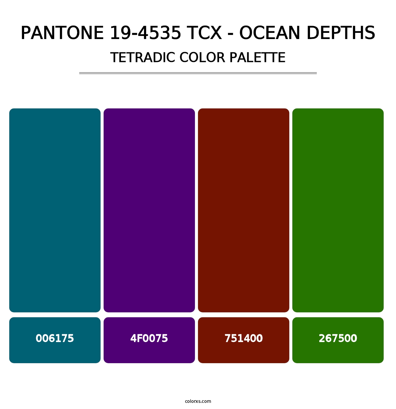 PANTONE 19-4535 TCX - Ocean Depths - Tetradic Color Palette