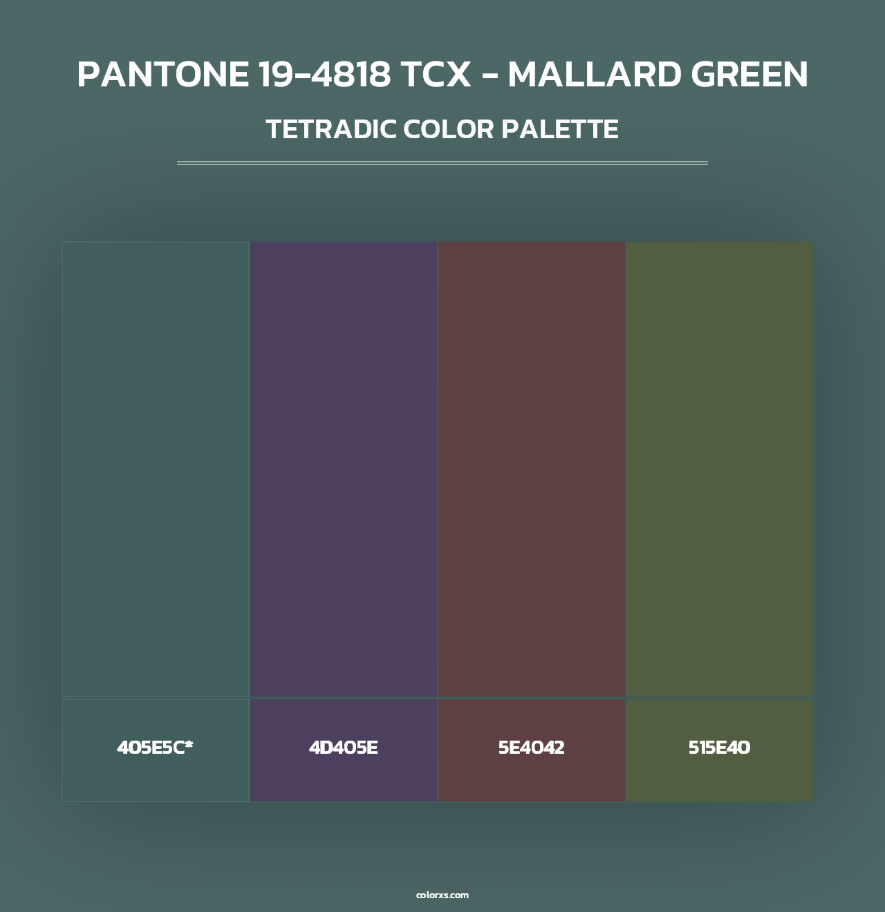 PANTONE 19-4818 TCX - Mallard Green - Tetradic Color Palette