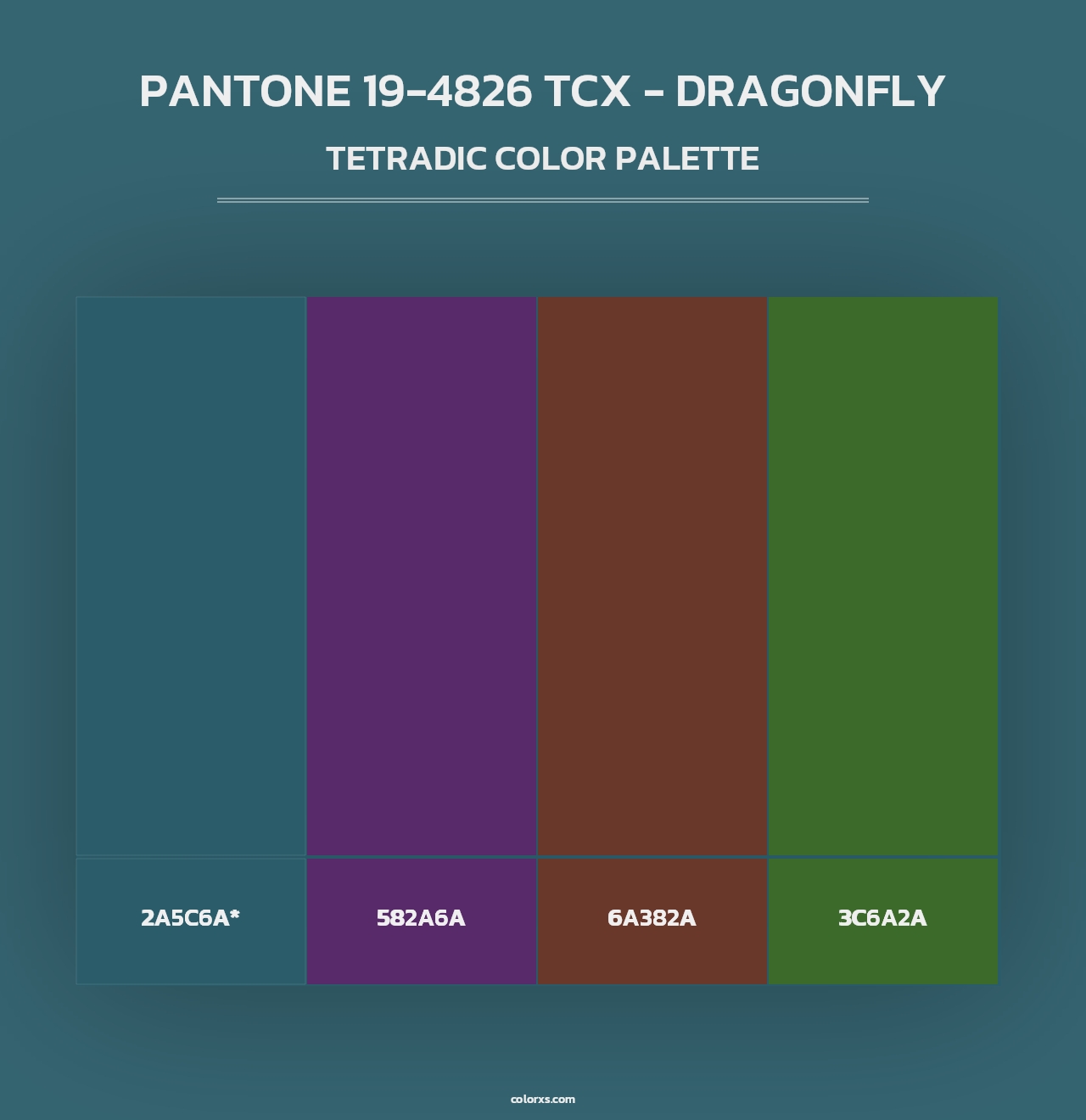 PANTONE 19-4826 TCX - Dragonfly - Tetradic Color Palette