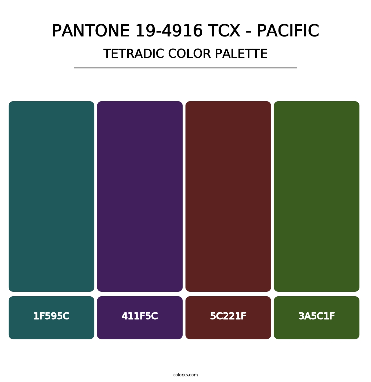 PANTONE 19-4916 TCX - Pacific - Tetradic Color Palette