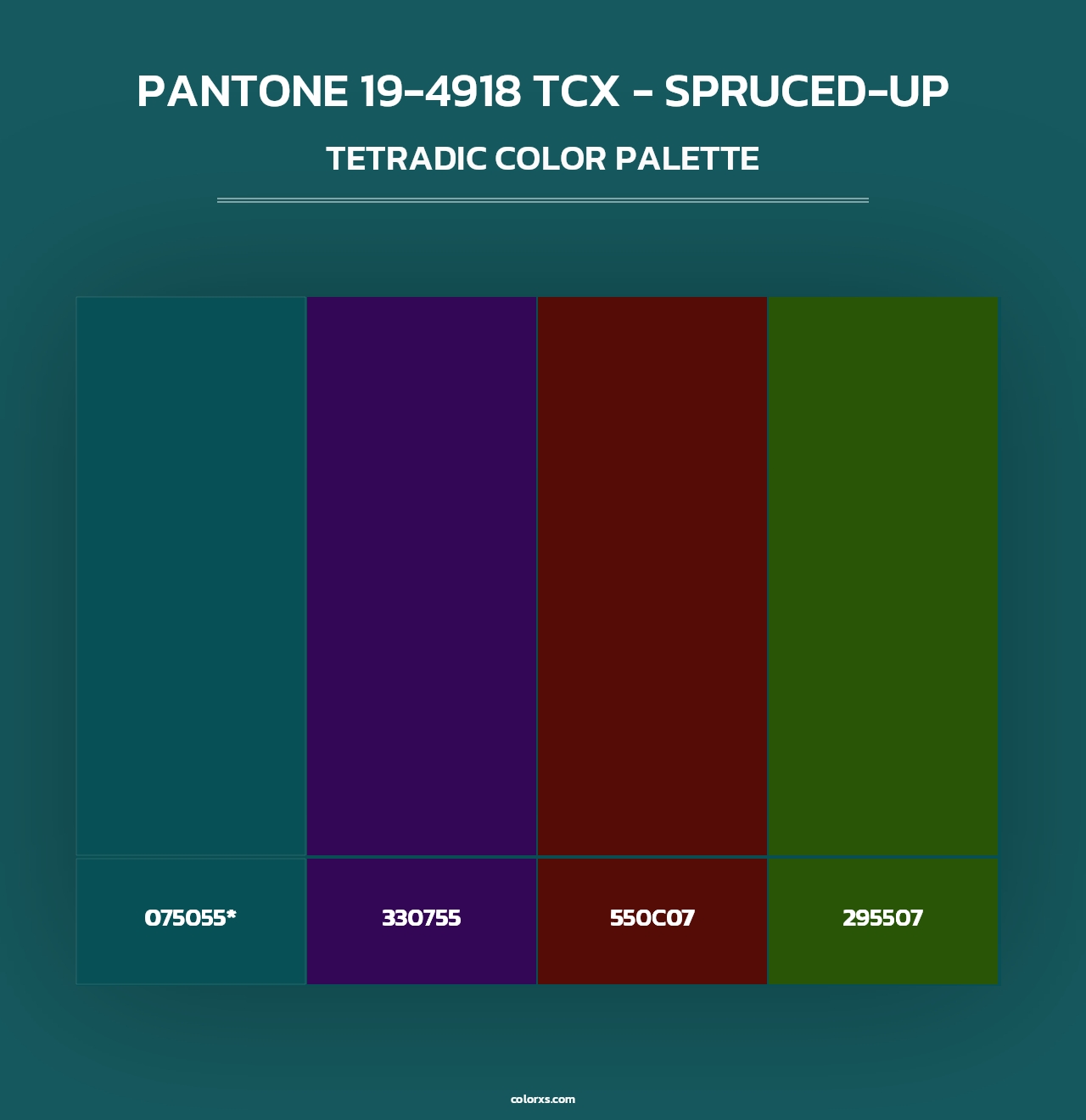 PANTONE 19-4918 TCX - Spruced-up - Tetradic Color Palette