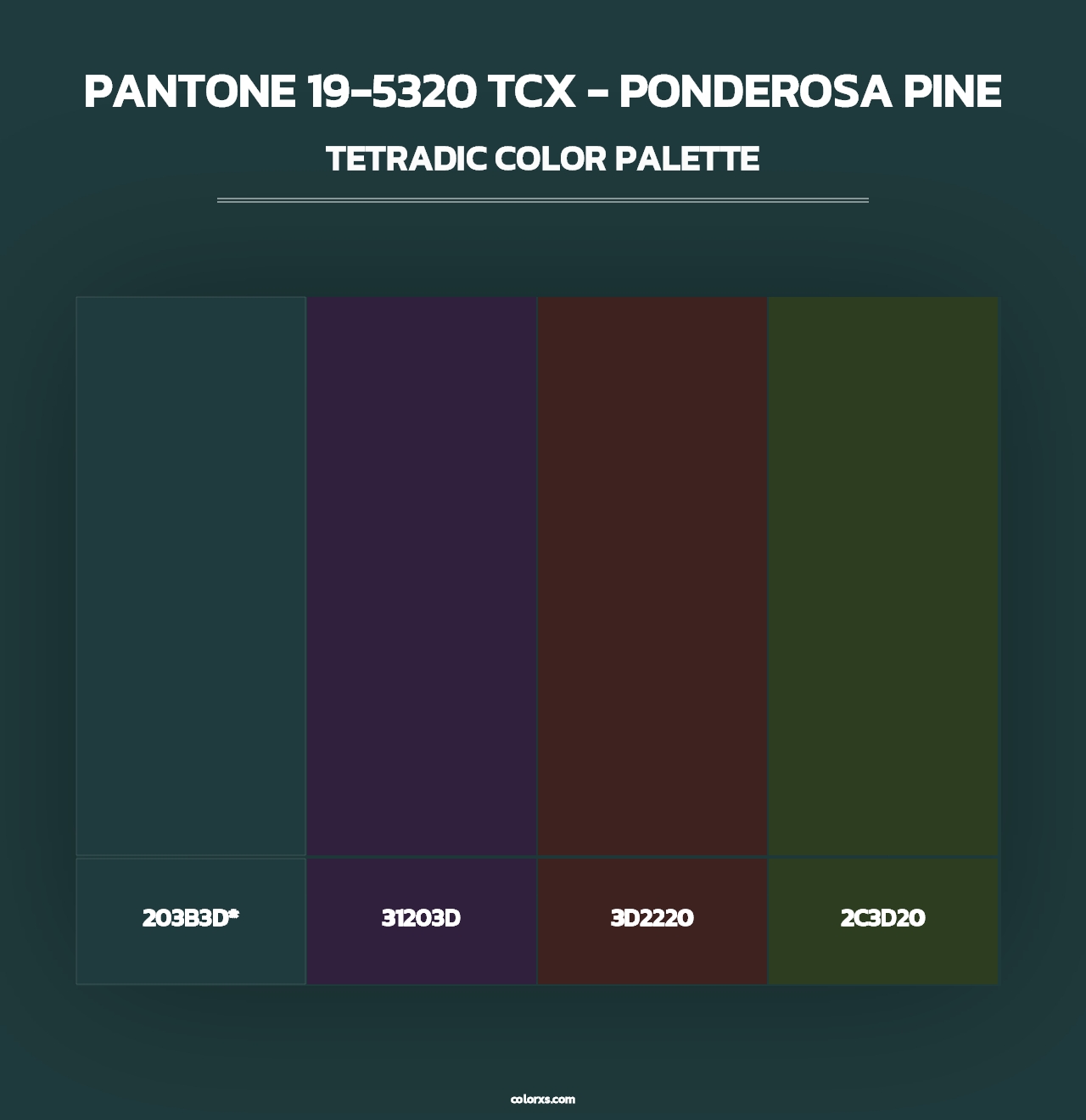 PANTONE 19-5320 TCX - Ponderosa Pine - Tetradic Color Palette