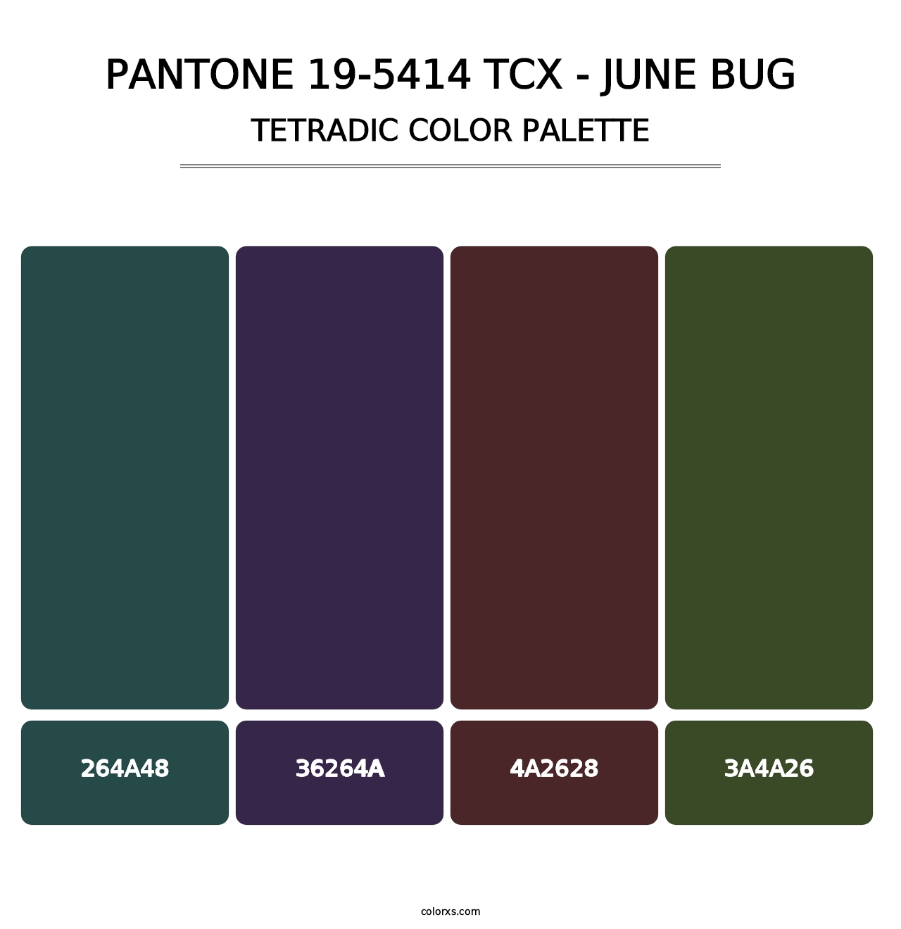 PANTONE 19-5414 TCX - June Bug - Tetradic Color Palette