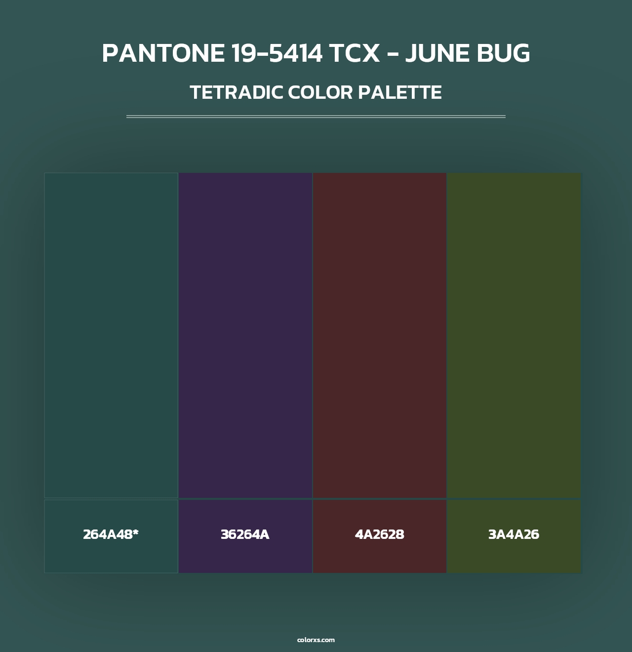 PANTONE 19-5414 TCX - June Bug - Tetradic Color Palette