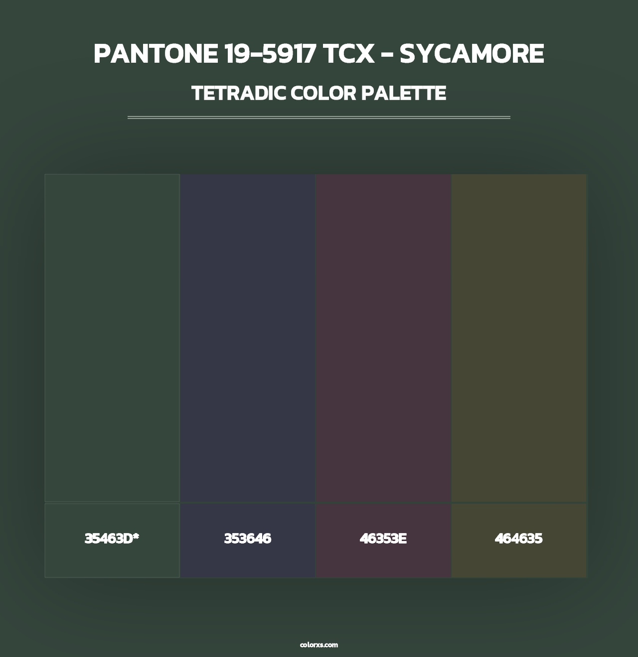 PANTONE 19-5917 TCX - Sycamore - Tetradic Color Palette