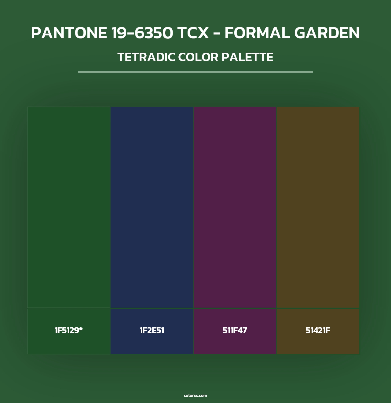 PANTONE 19-6350 TCX - Formal Garden - Tetradic Color Palette