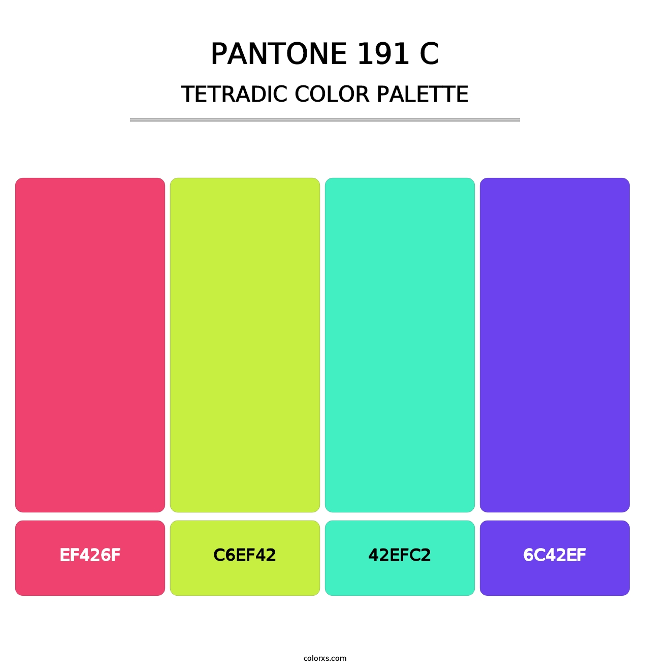 PANTONE 191 C - Tetradic Color Palette