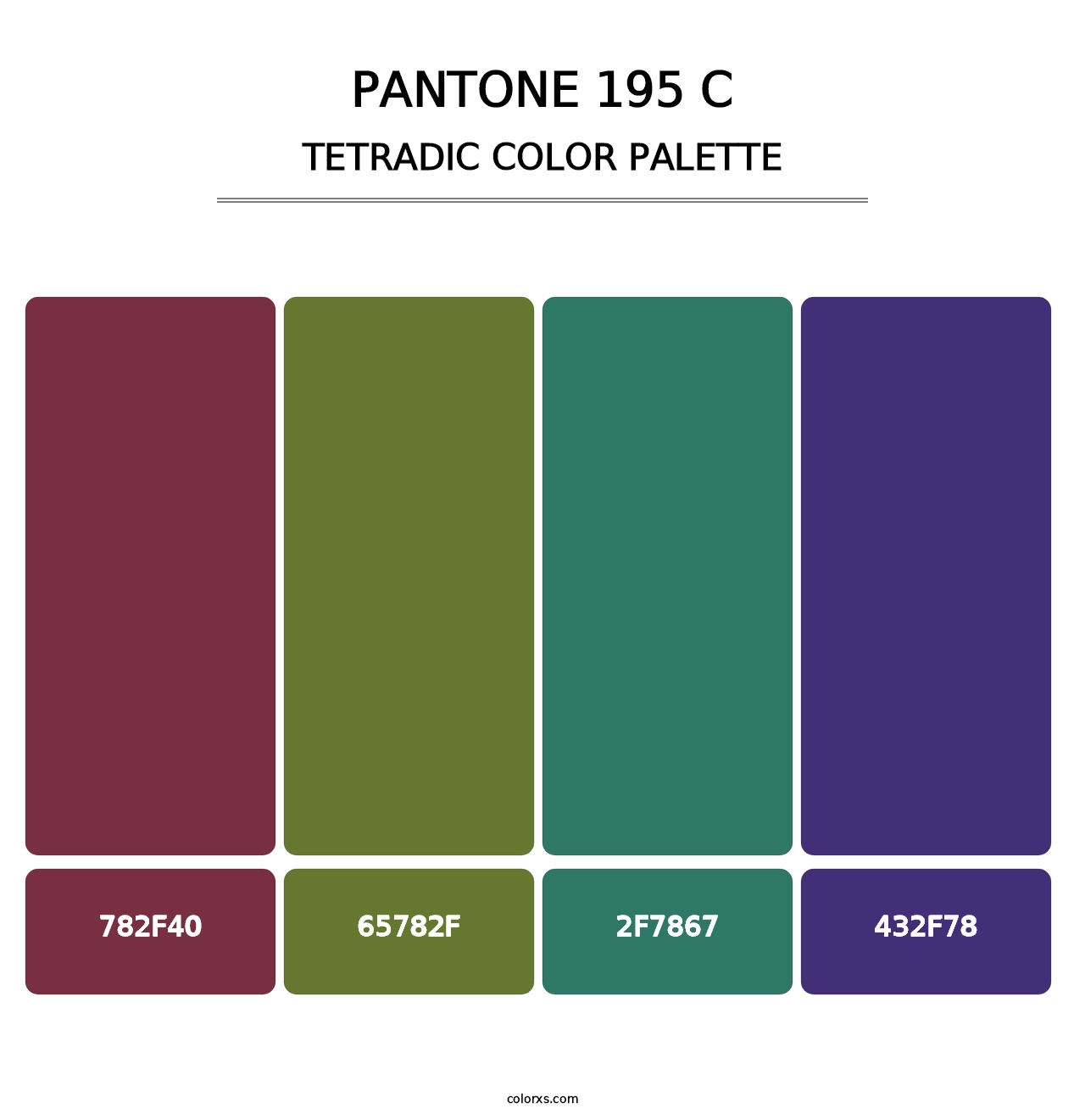PANTONE 195 C - Tetradic Color Palette