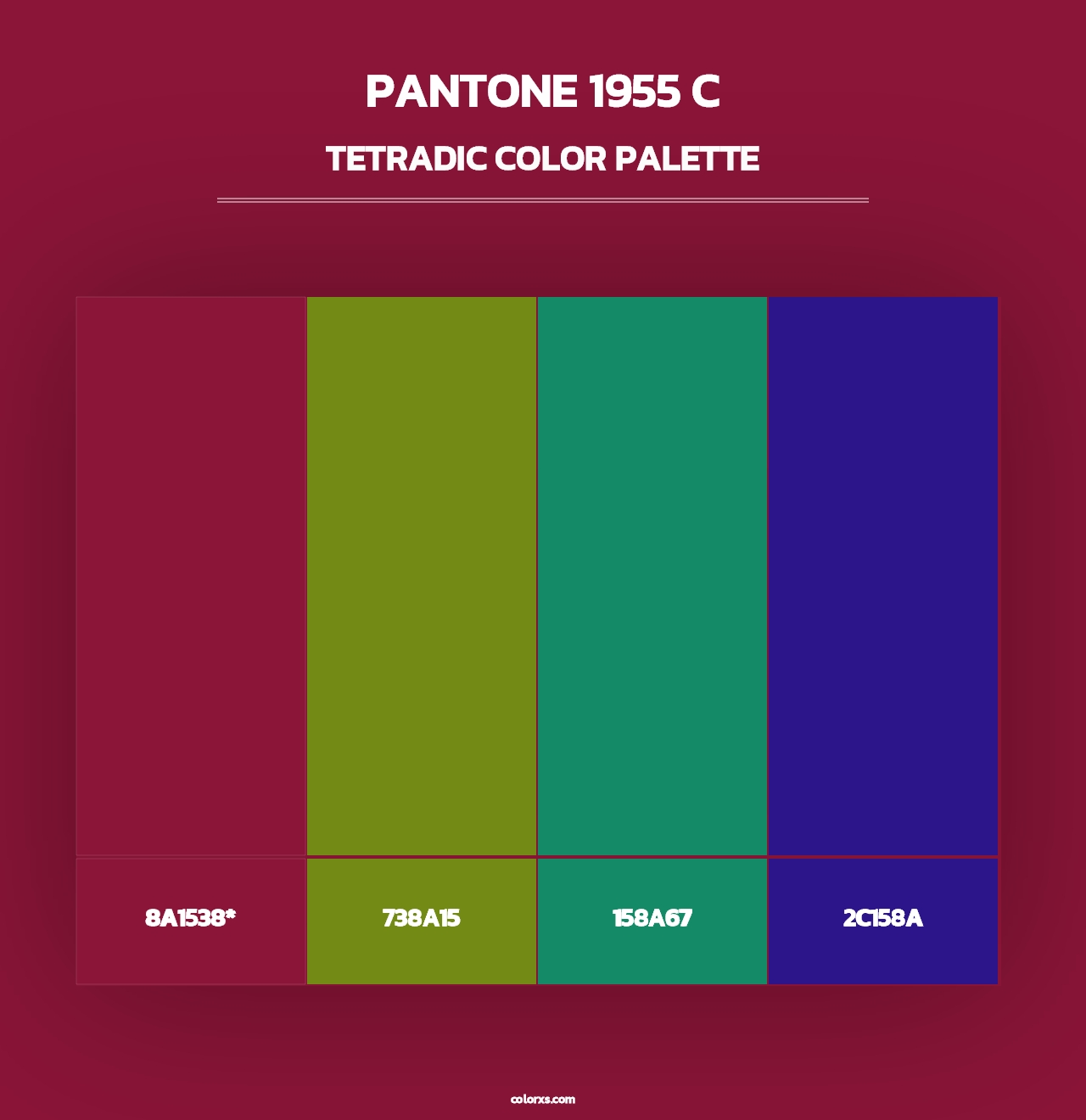 PANTONE 1955 C - Tetradic Color Palette