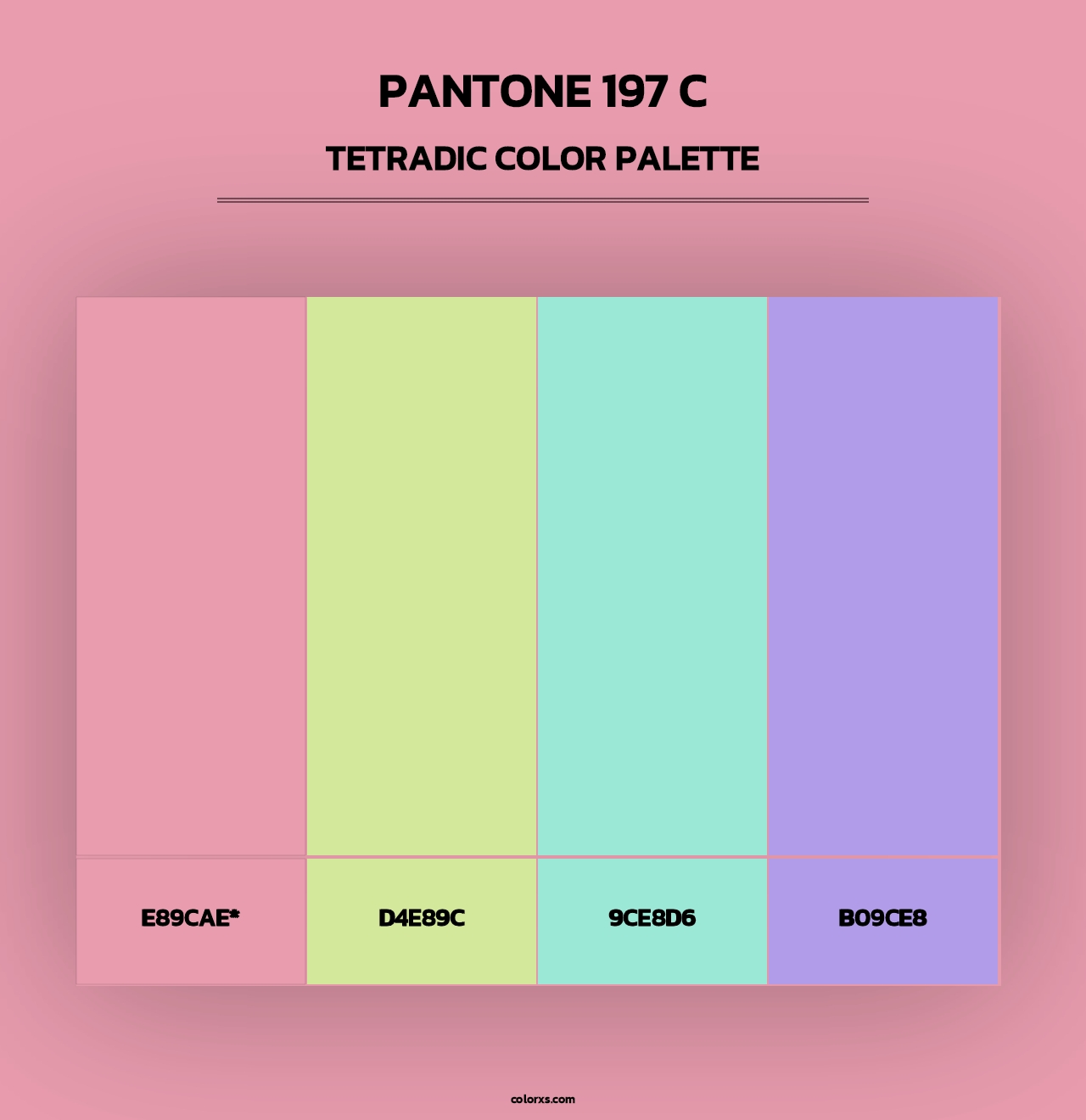 PANTONE 197 C - Tetradic Color Palette