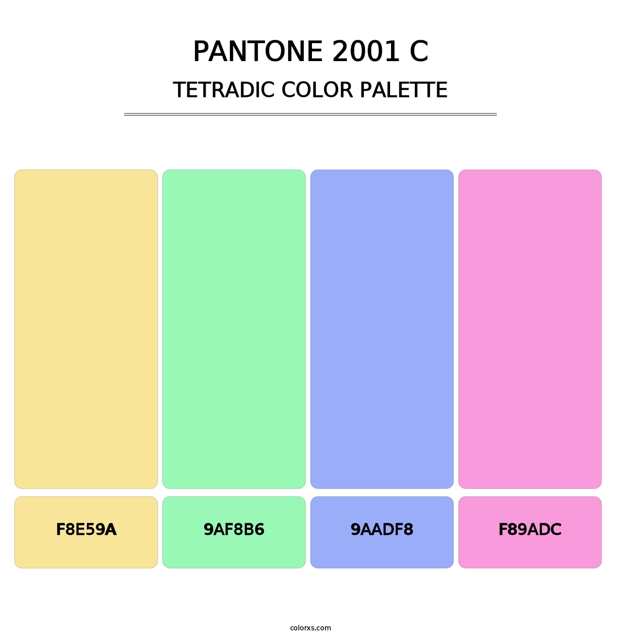 PANTONE 2001 C - Tetradic Color Palette