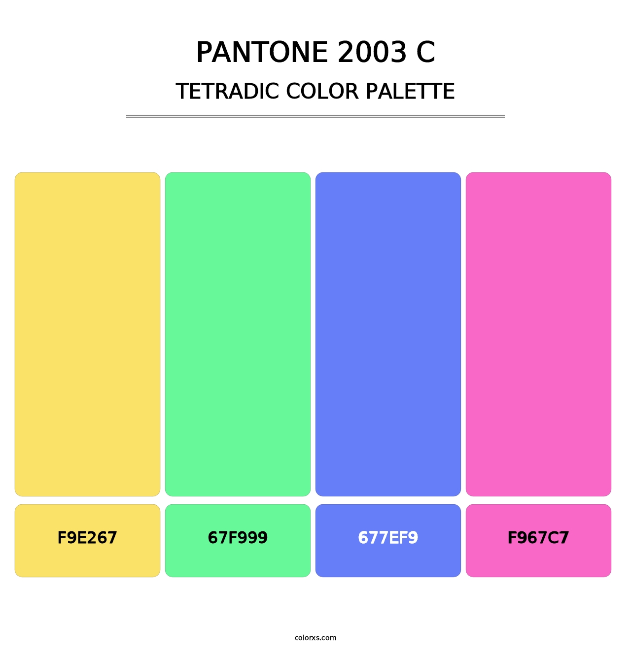 PANTONE 2003 C - Tetradic Color Palette
