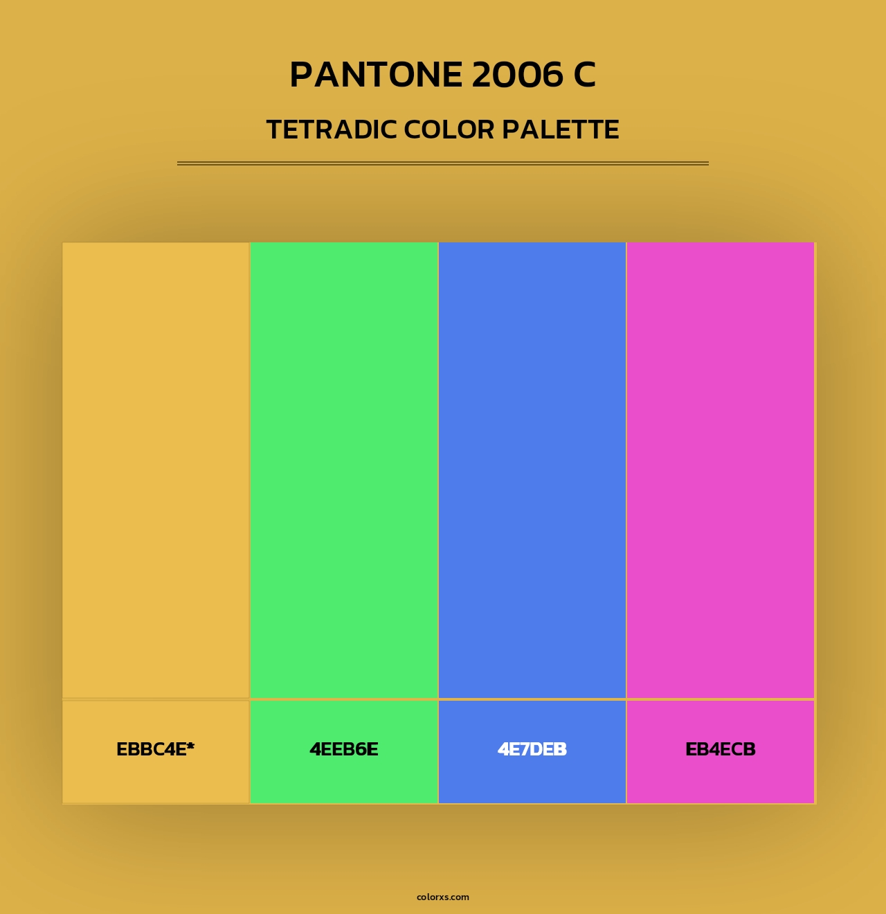PANTONE 2006 C - Tetradic Color Palette