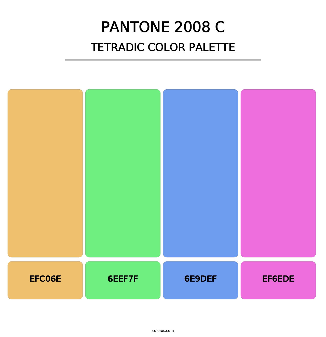 PANTONE 2008 C - Tetradic Color Palette