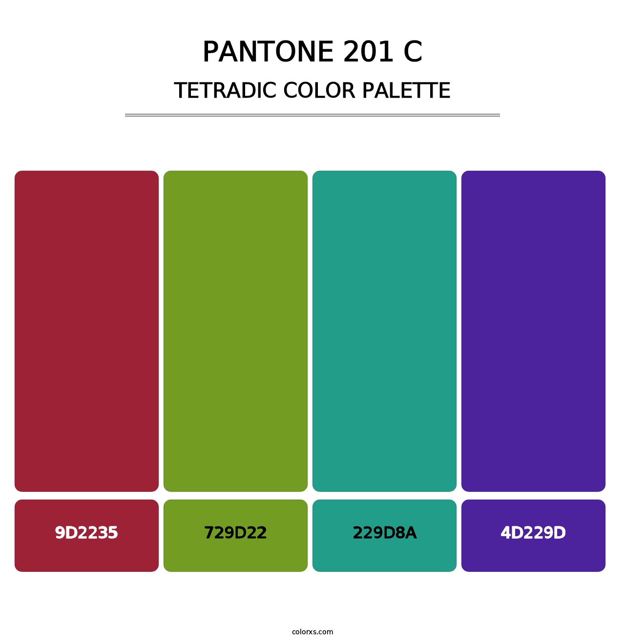 PANTONE 201 C - Tetradic Color Palette