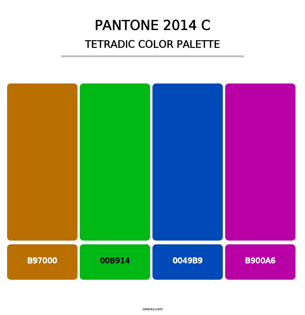 PANTONE 2014 C - Tetradic Color Palette