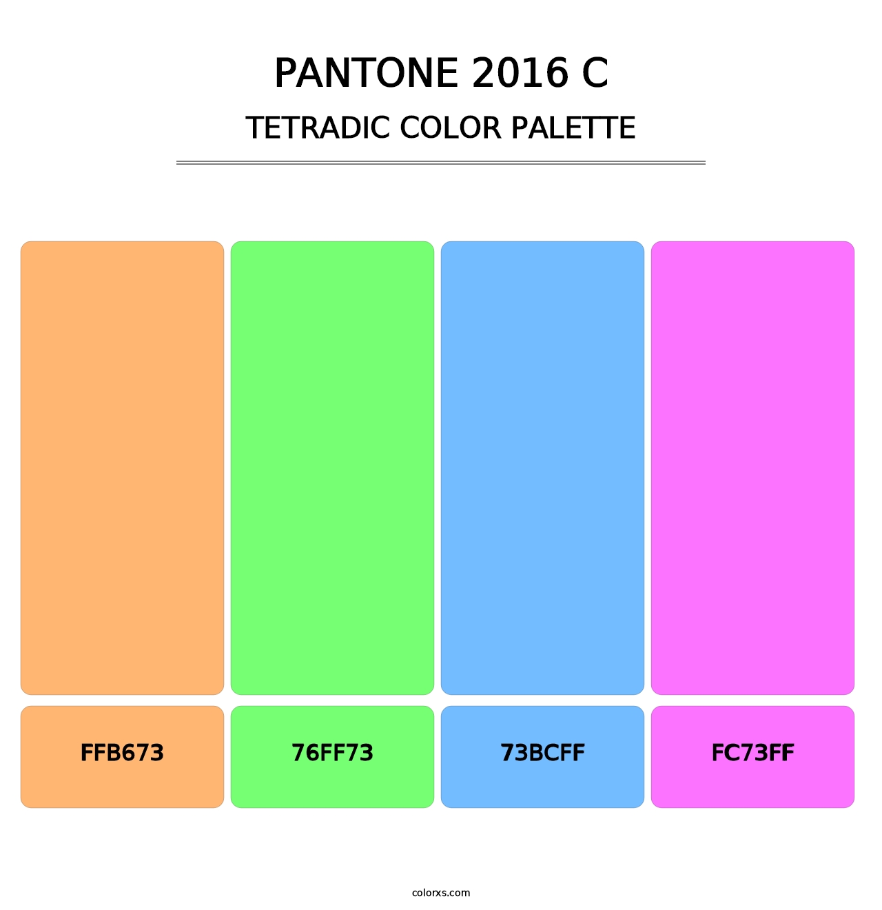 PANTONE 2016 C - Tetradic Color Palette