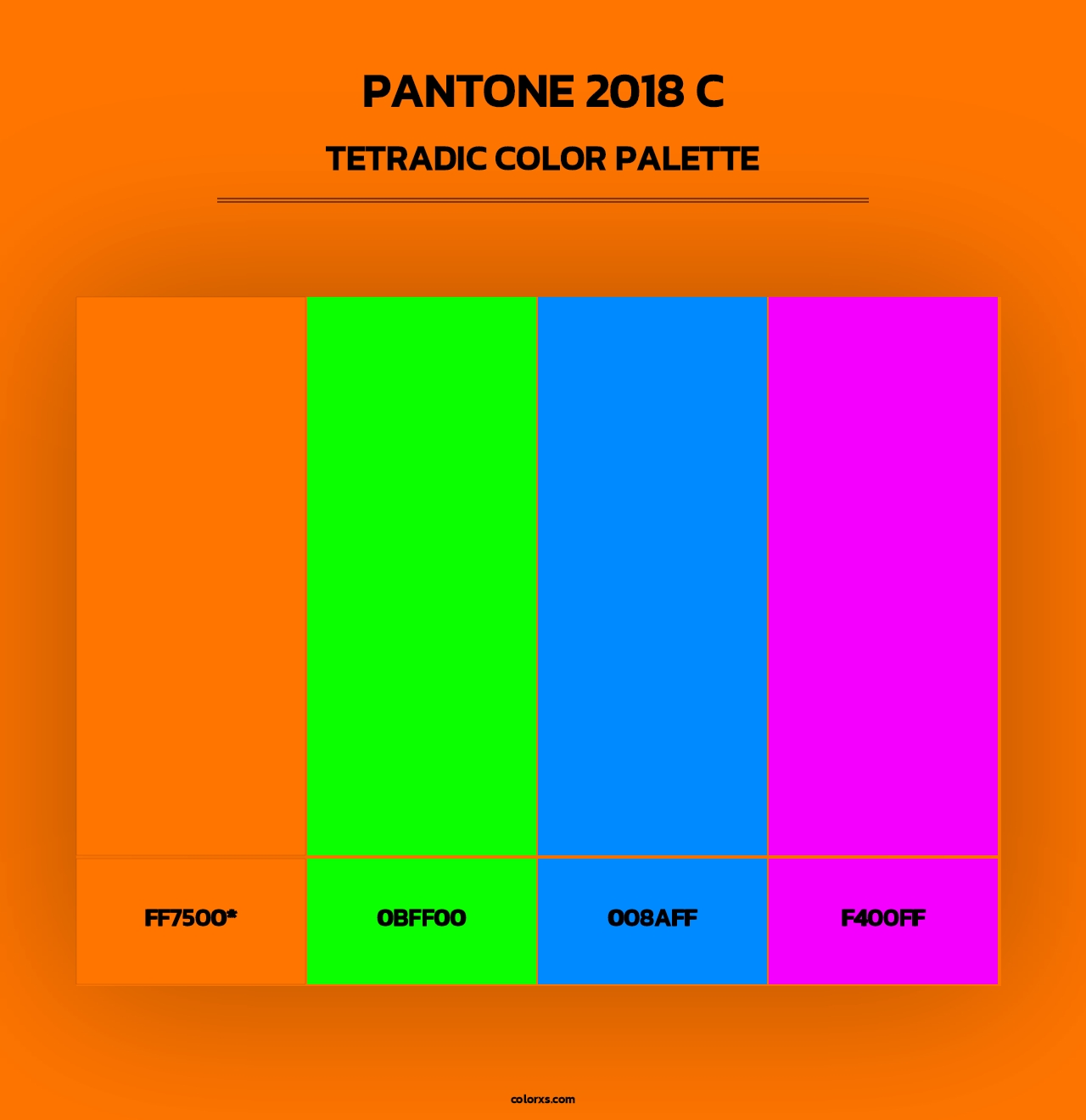 PANTONE 2018 C - Tetradic Color Palette