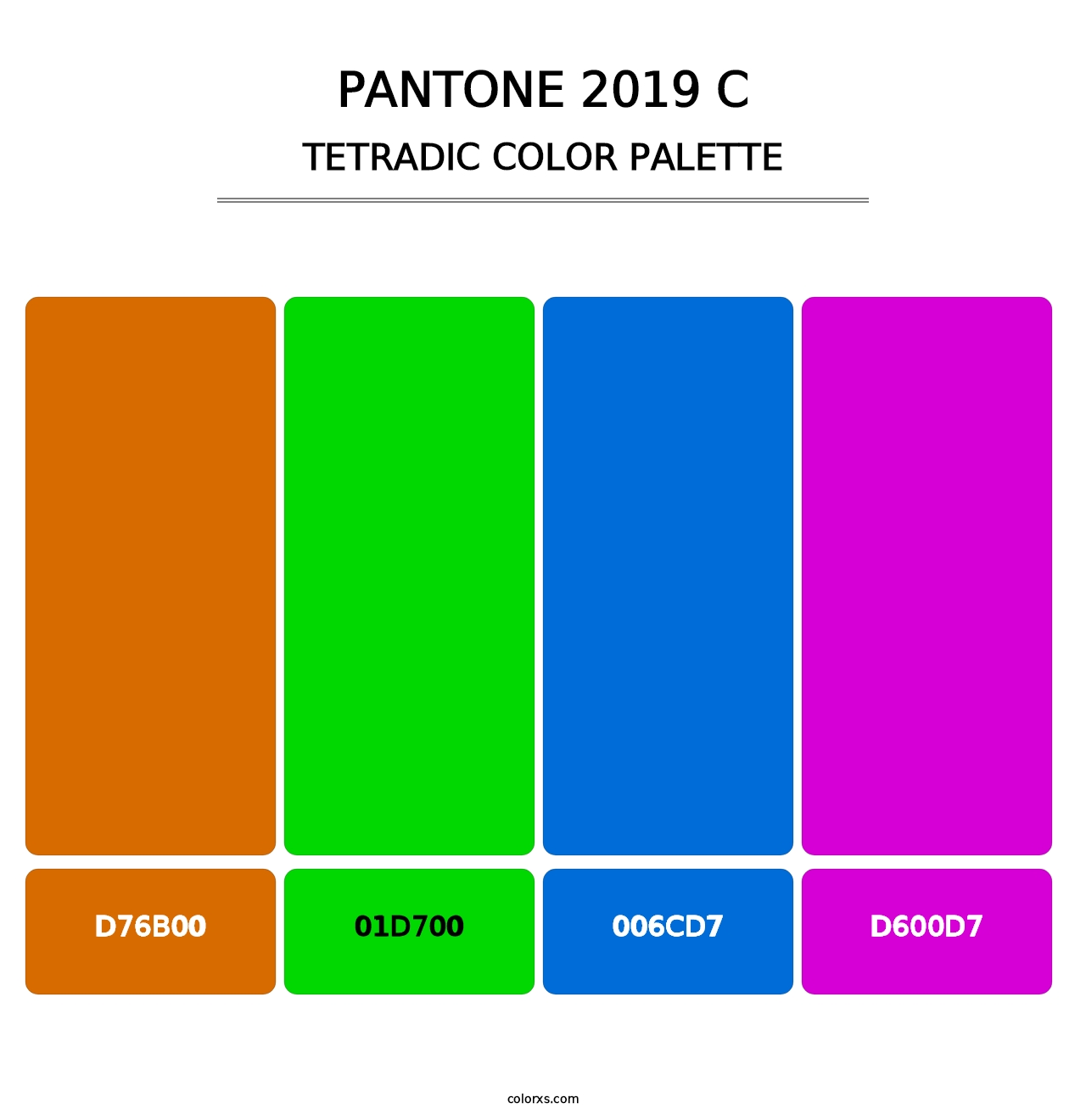 PANTONE 2019 C - Tetradic Color Palette