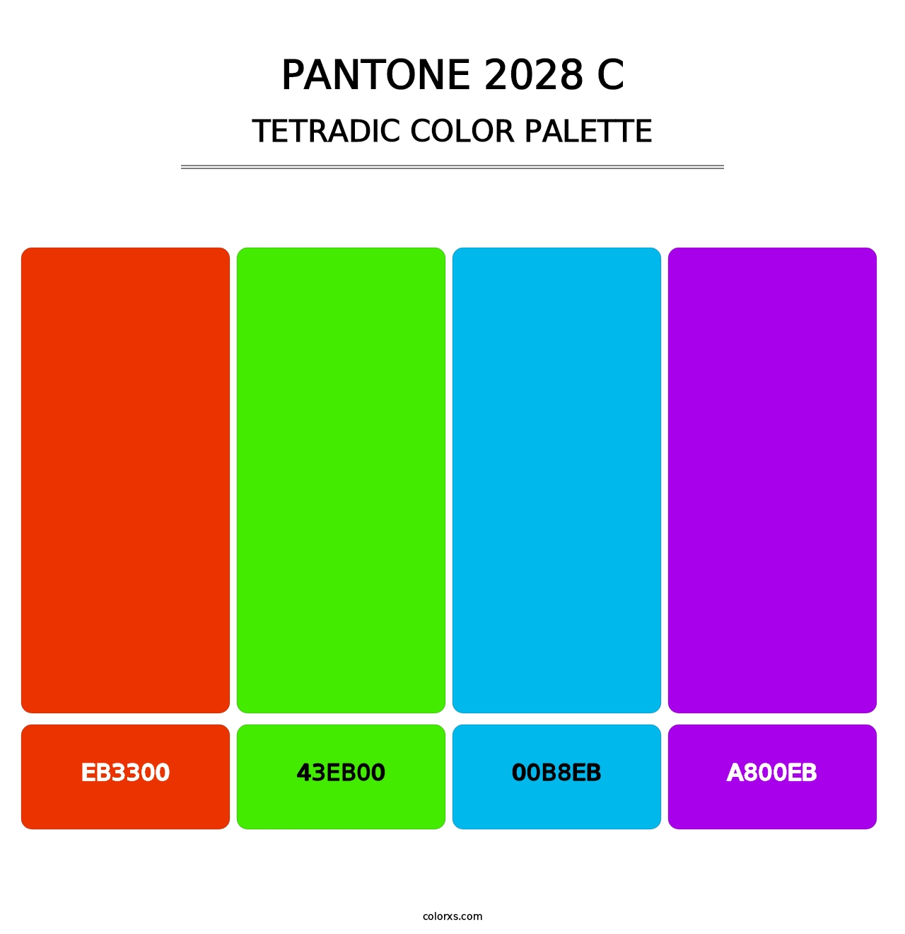 PANTONE 2028 C - Tetradic Color Palette