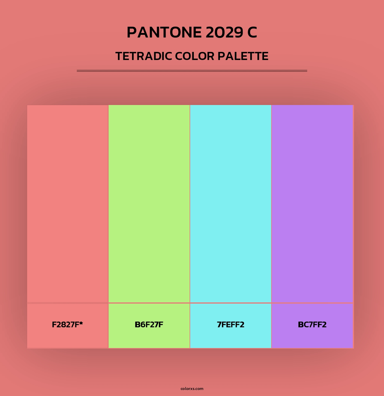 PANTONE 2029 C - Tetradic Color Palette