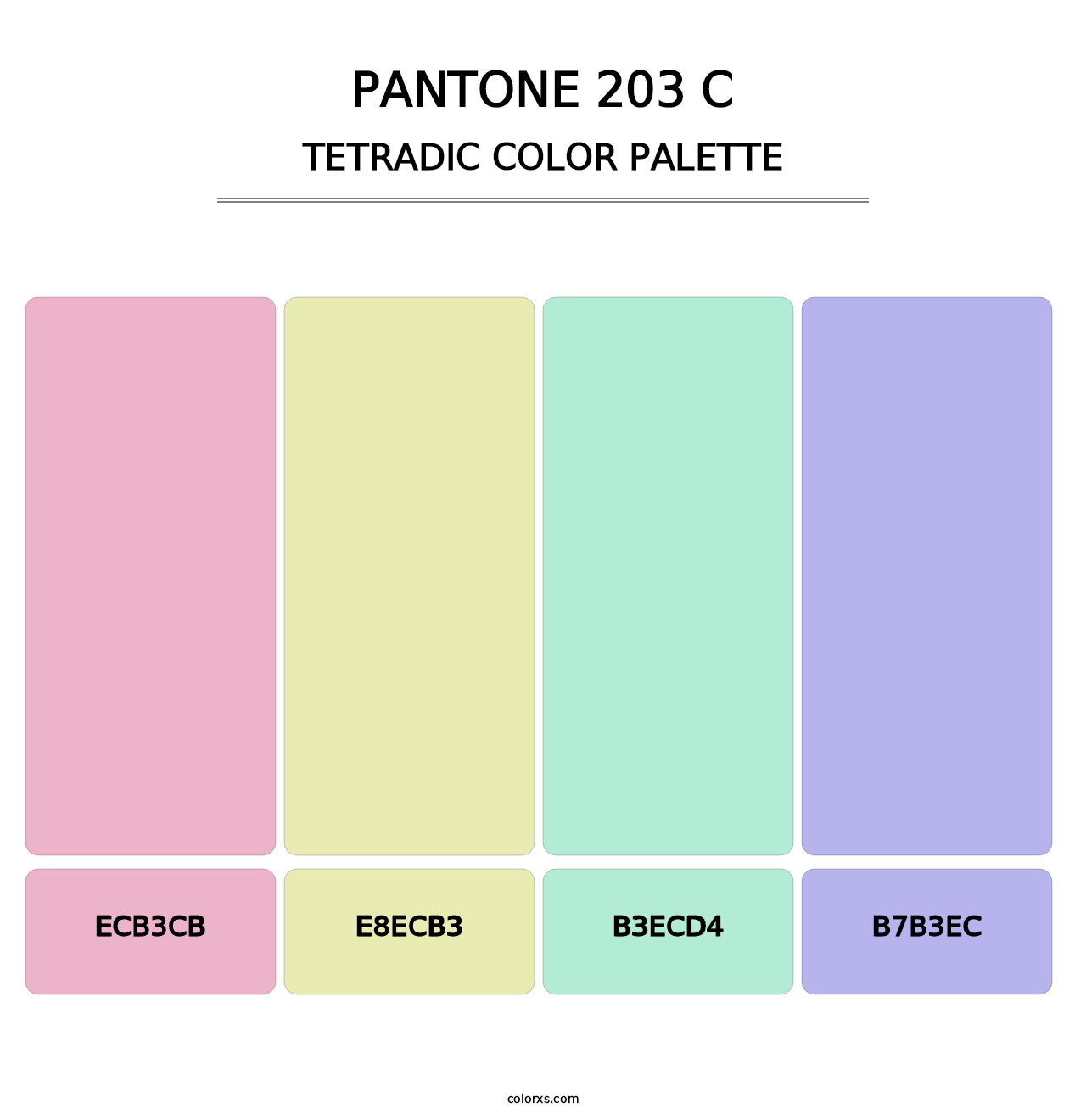 PANTONE 203 C - Tetradic Color Palette