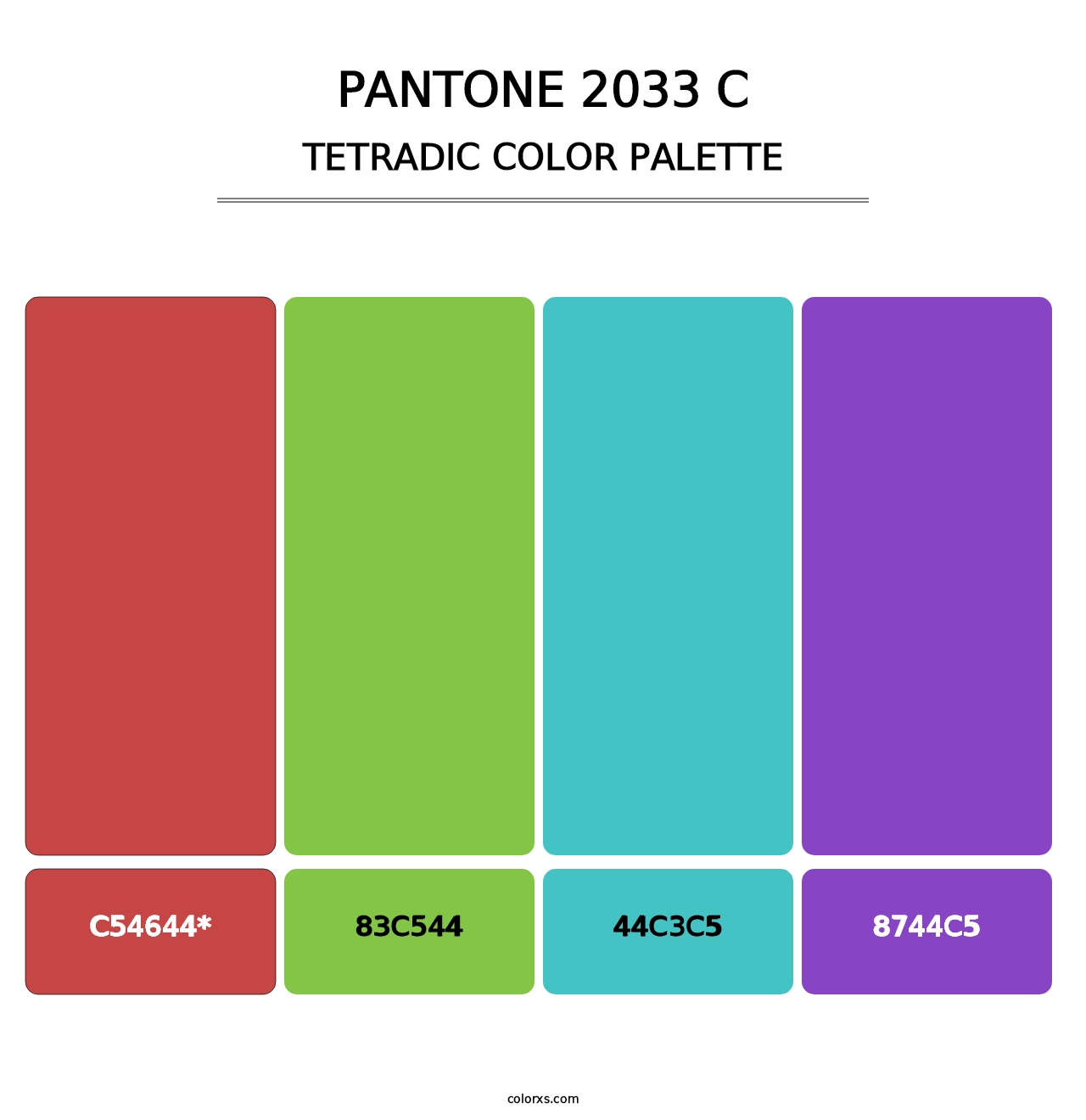 PANTONE 2033 C - Tetradic Color Palette