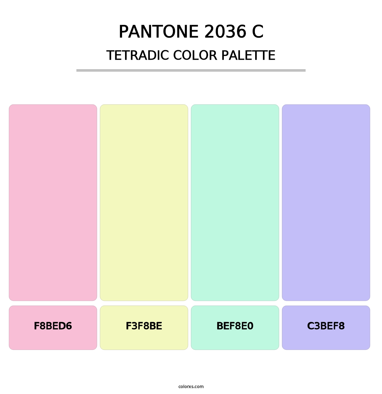 PANTONE 2036 C - Tetradic Color Palette
