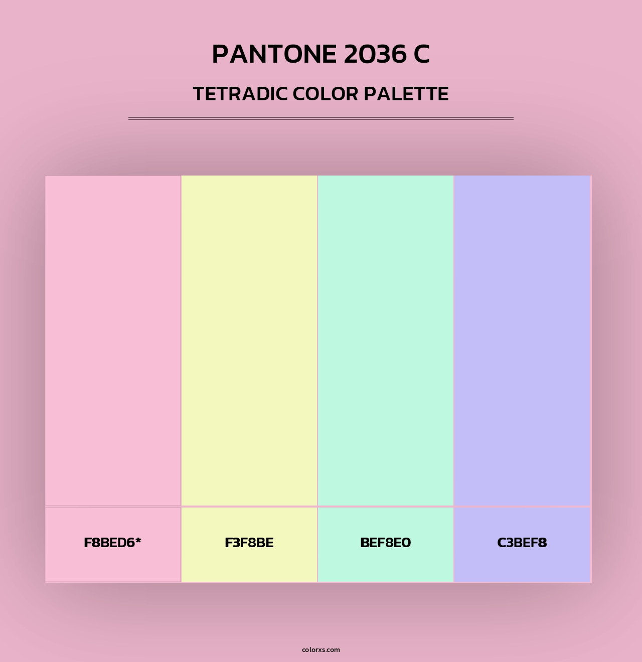 PANTONE 2036 C - Tetradic Color Palette