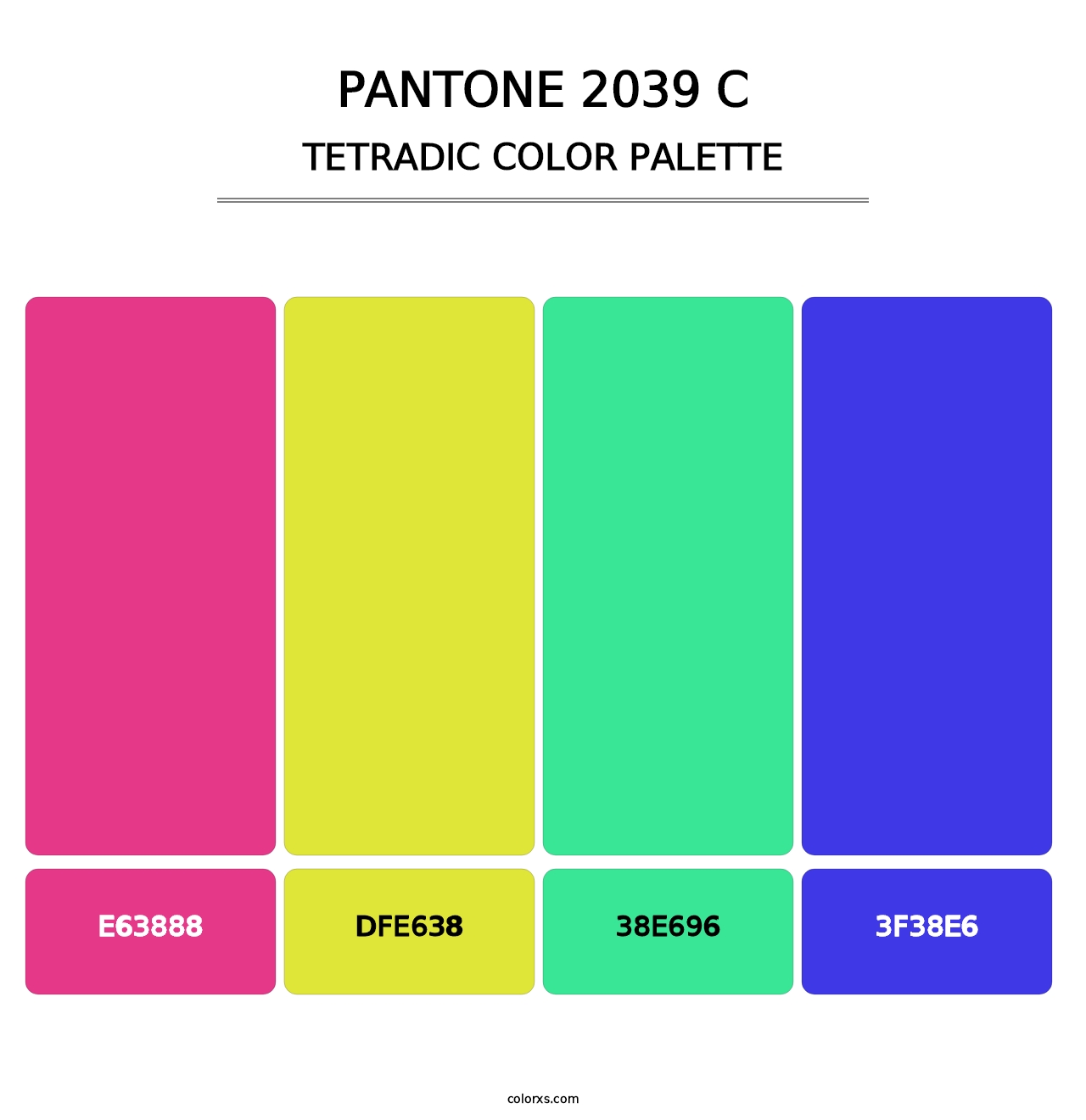 PANTONE 2039 C - Tetradic Color Palette
