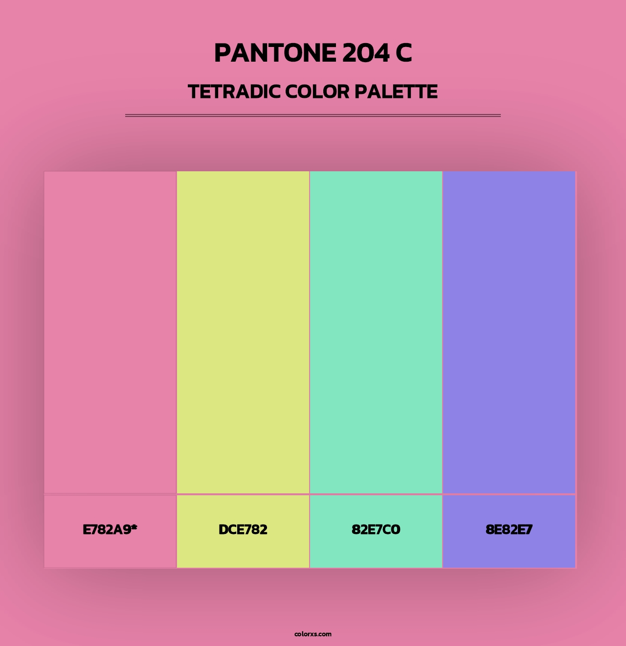 PANTONE 204 C - Tetradic Color Palette