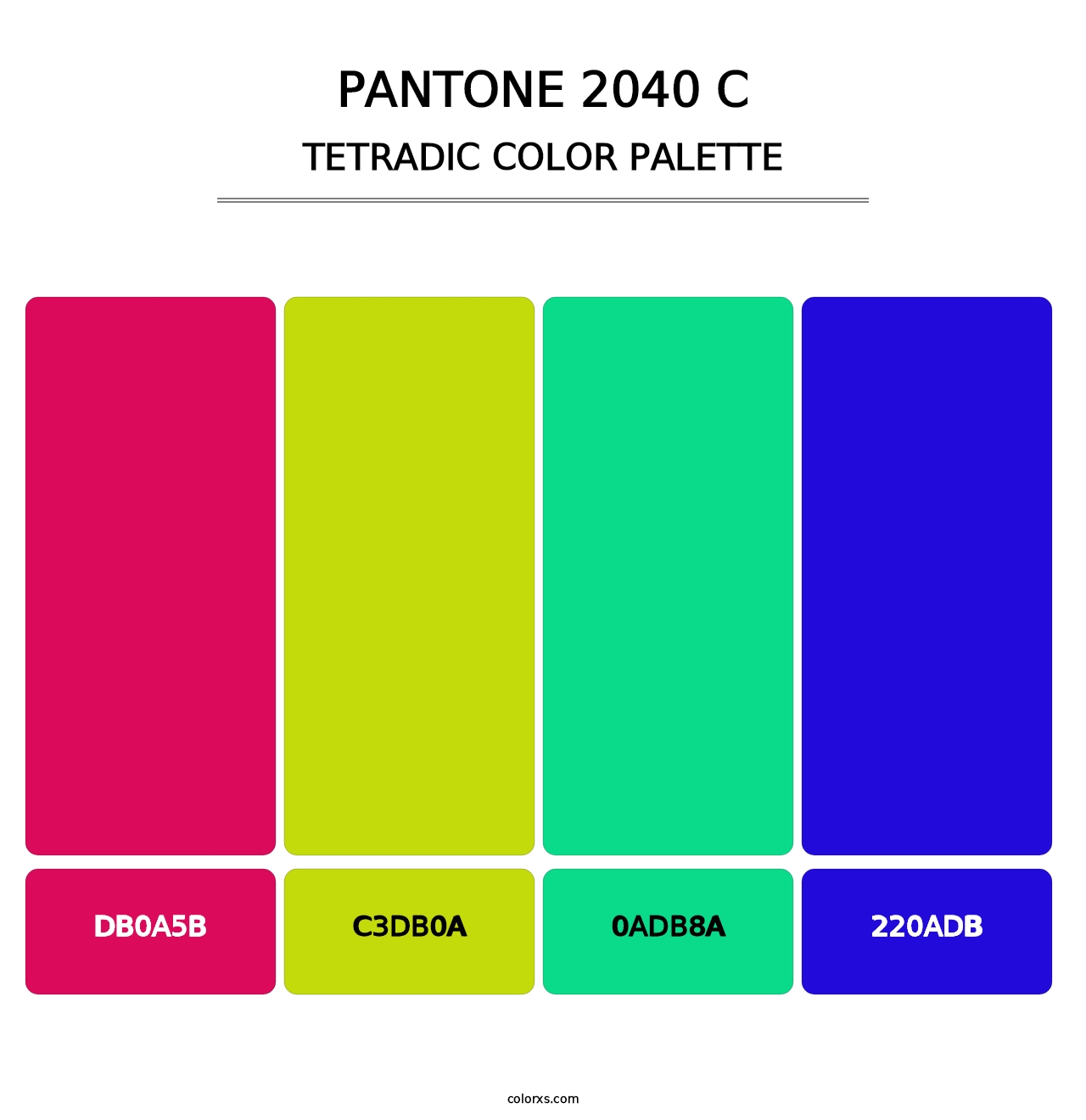 PANTONE 2040 C - Tetradic Color Palette