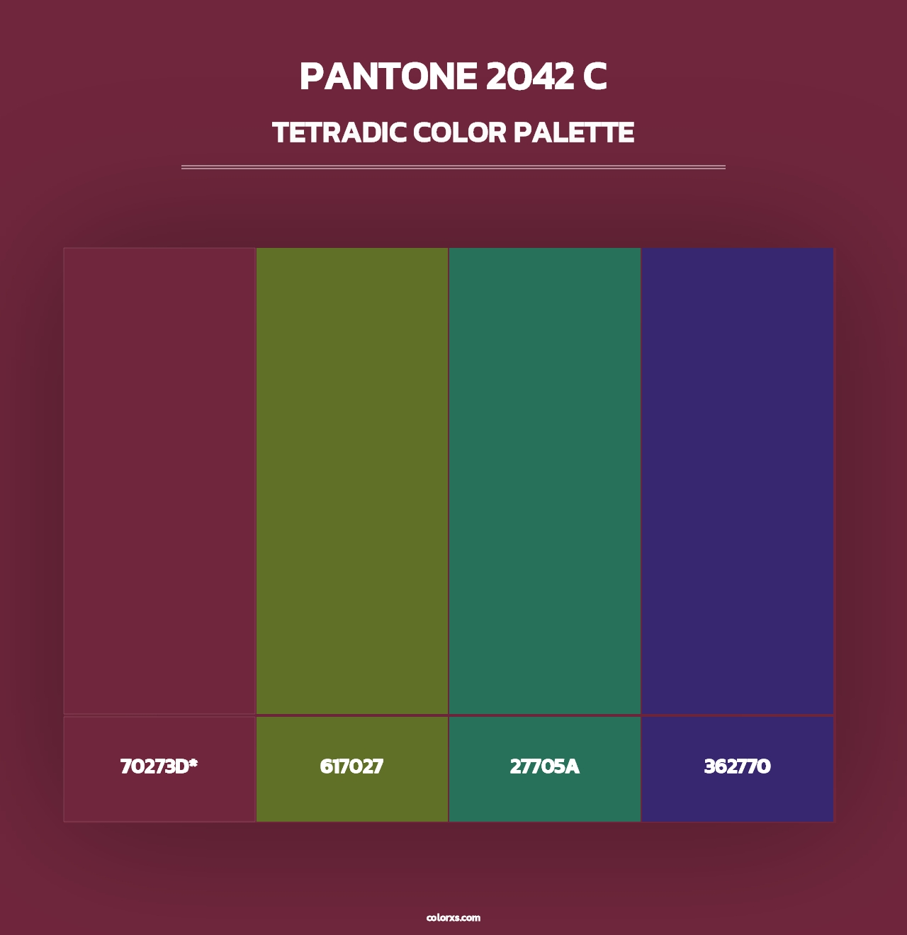 PANTONE 2042 C - Tetradic Color Palette