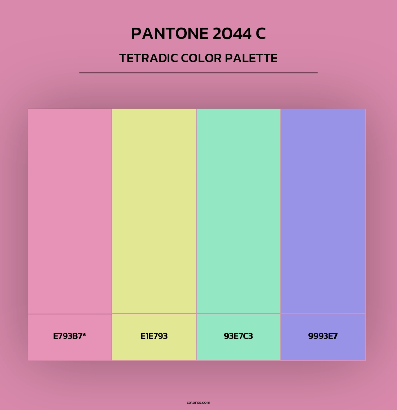 PANTONE 2044 C - Tetradic Color Palette