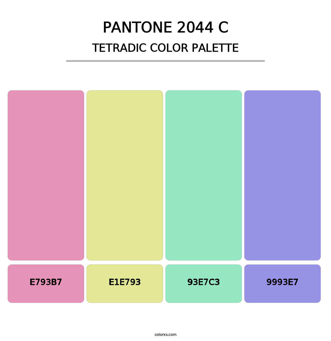 PANTONE 2044 C - Tetradic Color Palette