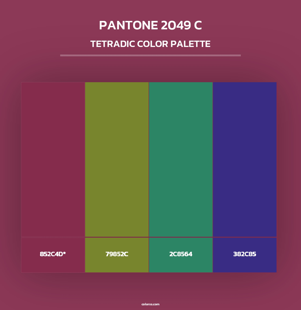 PANTONE 2049 C - Tetradic Color Palette