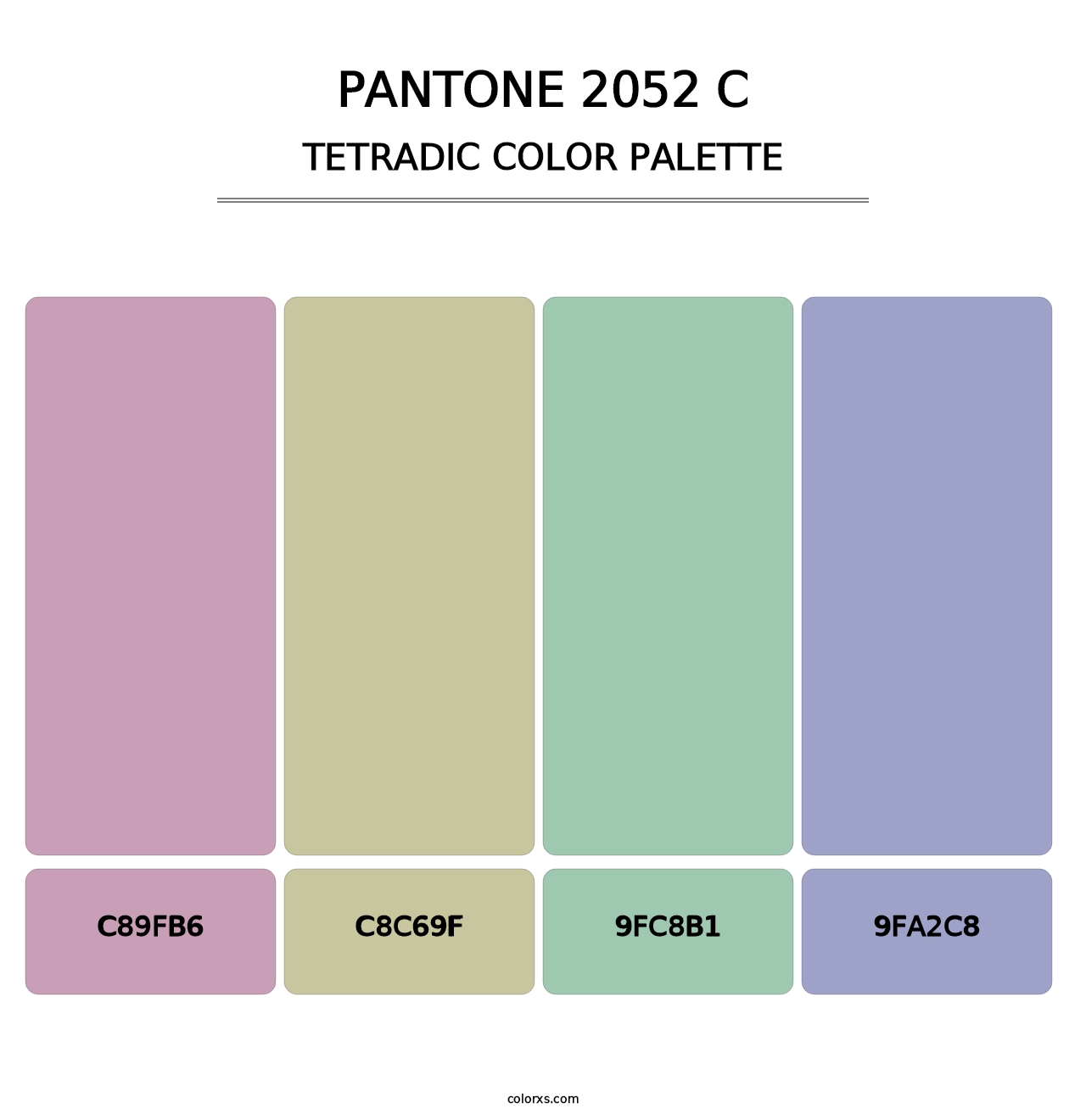 PANTONE 2052 C - Tetradic Color Palette