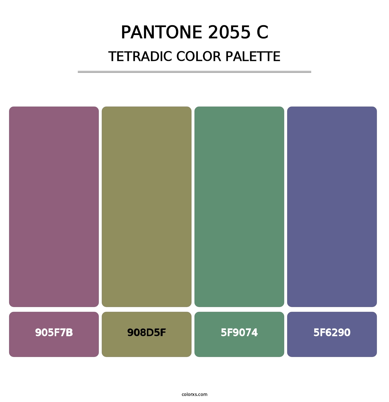 PANTONE 2055 C - Tetradic Color Palette