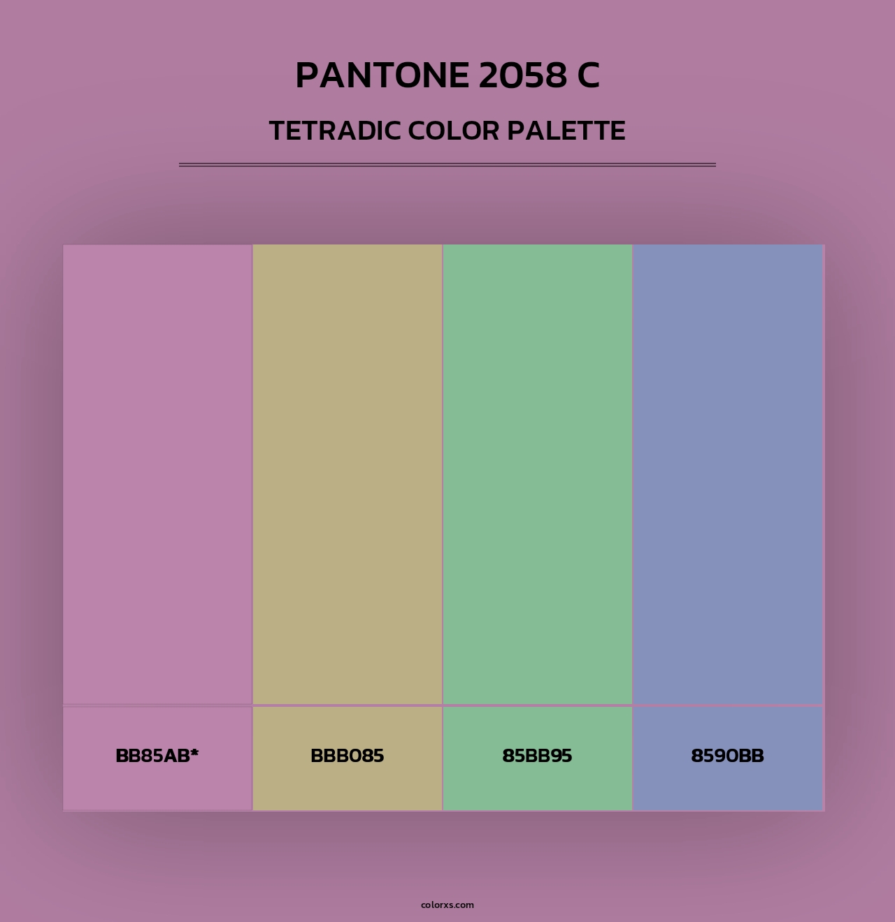PANTONE 2058 C - Tetradic Color Palette