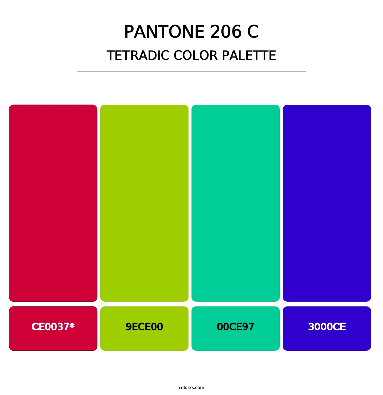 PANTONE 206 C - Tetradic Color Palette