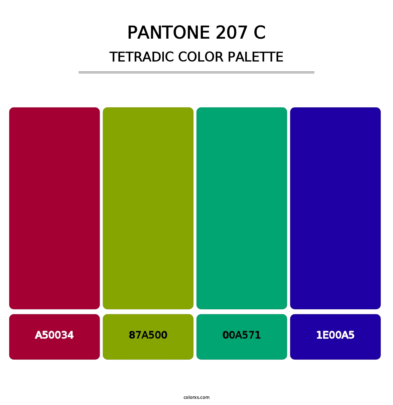 PANTONE 207 C - Tetradic Color Palette