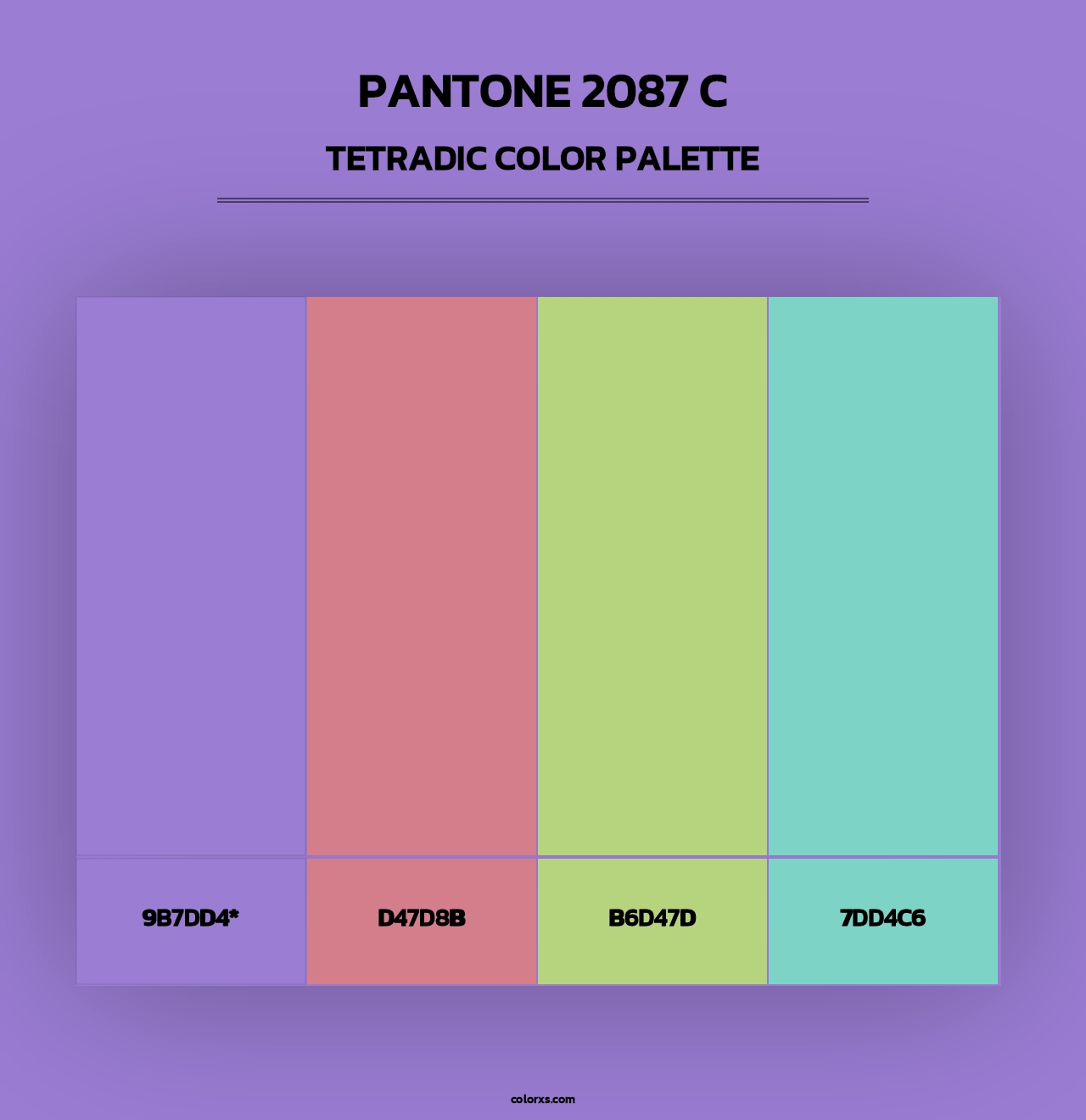 PANTONE 2087 C - Tetradic Color Palette