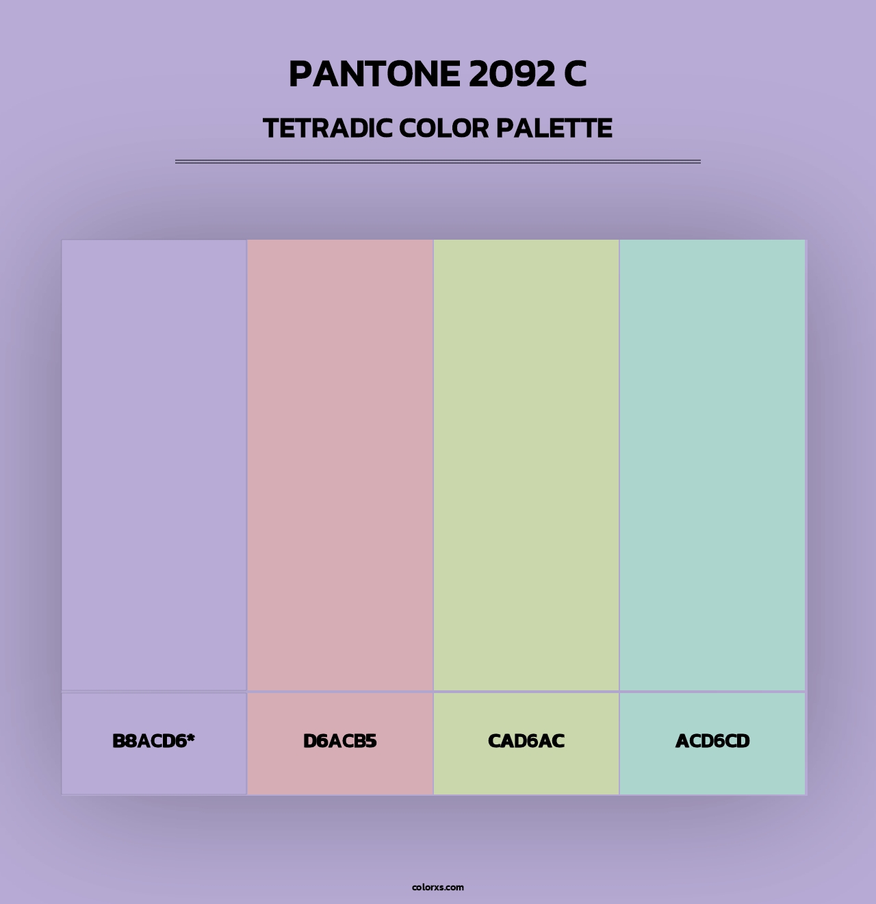 PANTONE 2092 C - Tetradic Color Palette