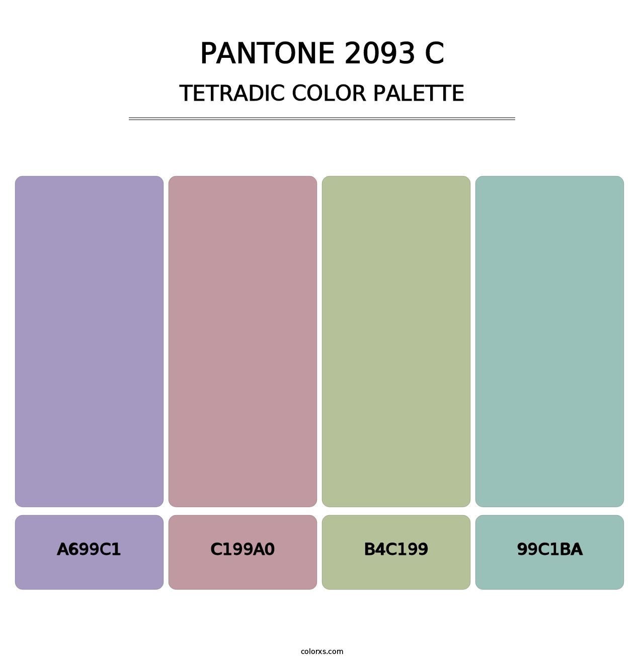 PANTONE 2093 C - Tetradic Color Palette