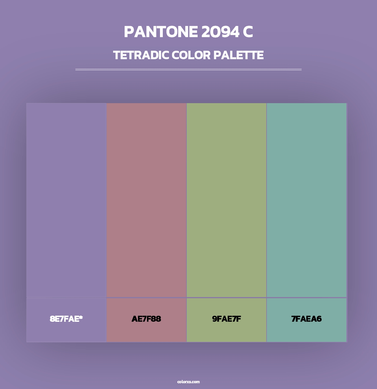 PANTONE 2094 C - Tetradic Color Palette