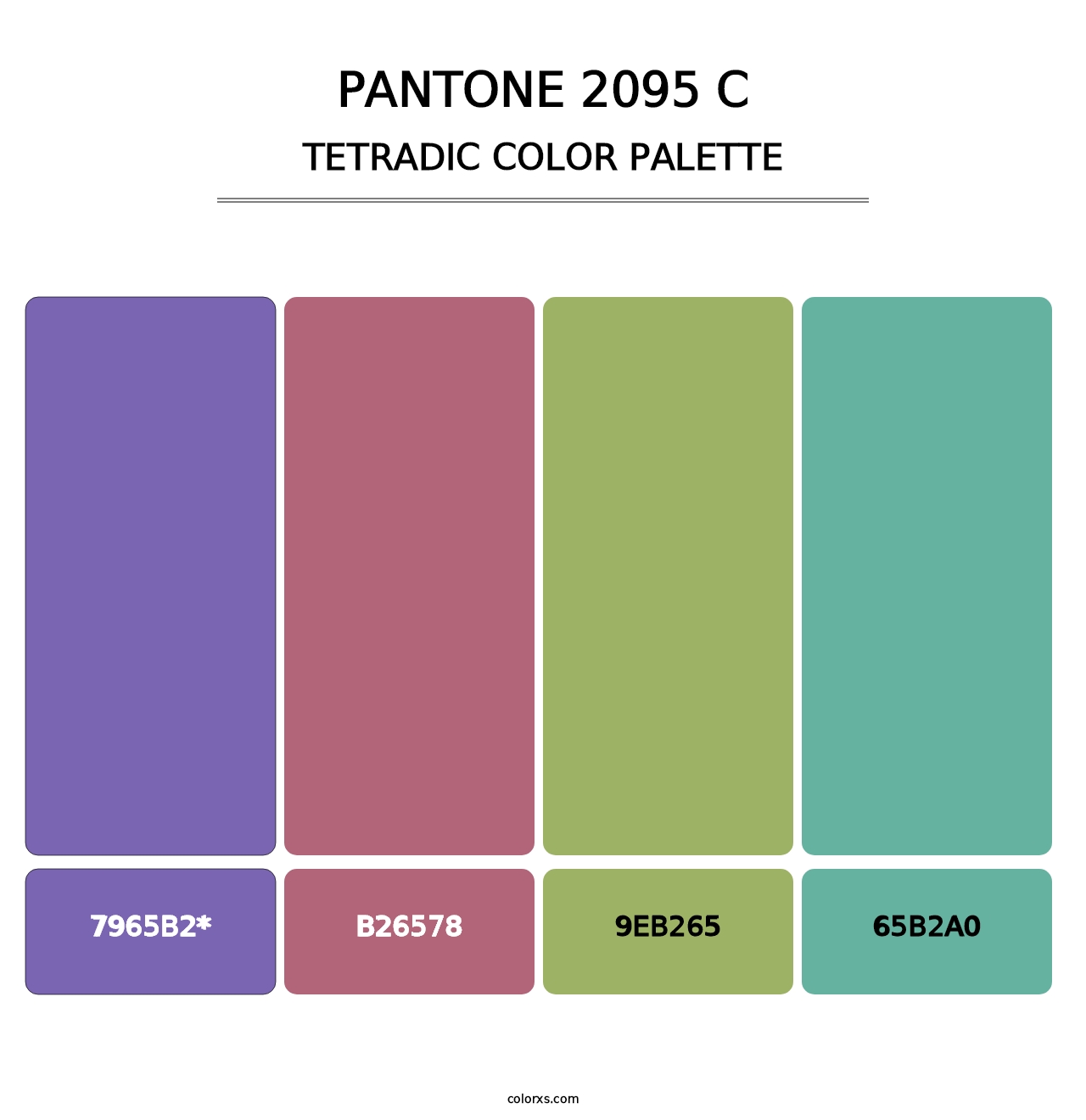 PANTONE 2095 C - Tetradic Color Palette