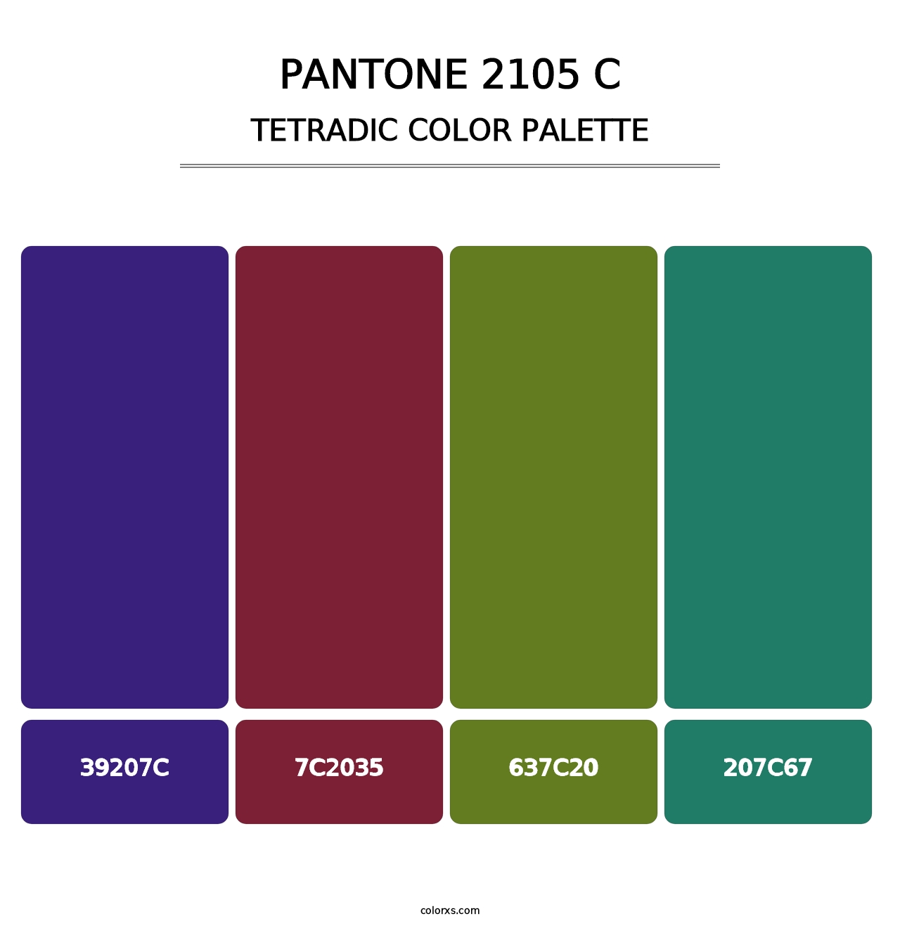 PANTONE 2105 C - Tetradic Color Palette